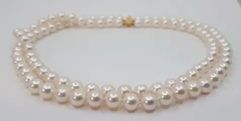8.5x9mm Akoya Pearls - 14 karaat Geel goud - Halsketting