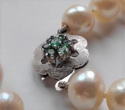 925 Zilver - Halsketting Smaragd - Zoutwater kralen tot 10 mm