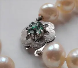 925 Zilver - Halsketting Smaragd - Zoutwater kralen tot 10 mm