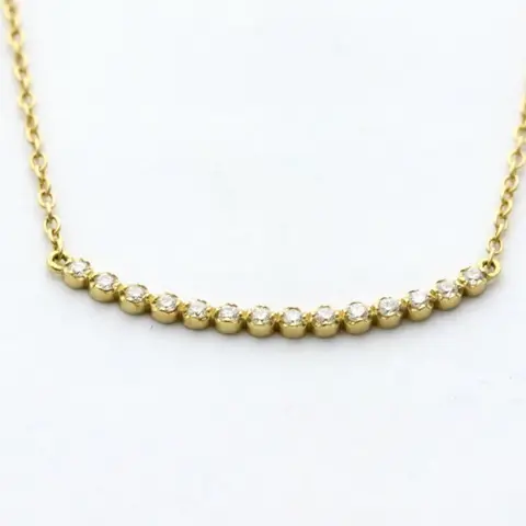 AHKAH - 18 karaat Geel goud - Collier met hanger - 0.10 ct Diamant