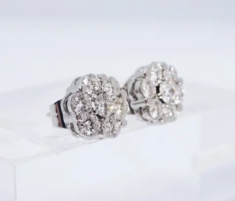 18 karaat Witgoud - Oorbellen - 2.80 ct Diamant