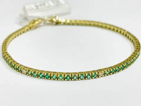 Astralia - 18 karaat Geel goud - Armband - 2.68 ct Smaragd - Diamanten