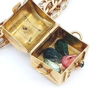 18 karaat Geel goud - Armband - 12.00 ct Gemengd - Smaragden, Turkooizen