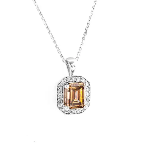 1.13 tcw VS2 Diamond Pendant - 14 karaat Witgoud - Collier met hanger - 1.00 ct Diamant - Diamanten van 0,13 ct - geen minimumprijs