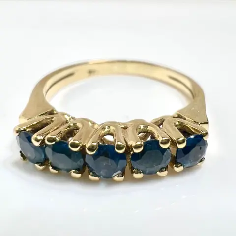 Reihenring zum Kombinieren - 18 karaat Geel goud - Ring - 0.50 ct Saffier
