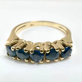 Reihenring zum Kombinieren - 18 karaat Geel goud - Ring - 0.50 ct Saffier