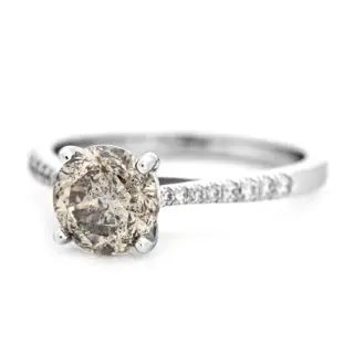 1.68 tcw Diamond Ring - 14 karaat Witgoud - Ring - 1.55 ct Diamant - Diamanten van 0,13 ct - geen minimumprijs