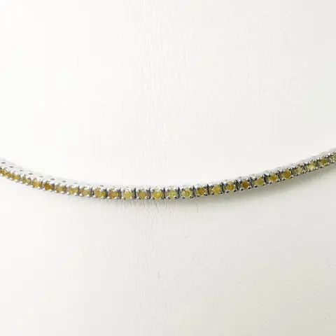 2.44 ct vs fancy intense yellow diamonds necklace choker also worn as a bracelet - 14 karaat Witgoud - Halsketting Diamant - Diamanten, AIG gecertificeerd zonder reserve