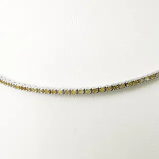 2.44 ct vs fancy intense yellow diamonds necklace choker also worn as a bracelet - 14 karaat Witgoud - Halsketting Diamant - Diamanten, AIG gecertificeerd zonder reserve