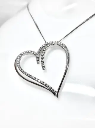 Raima made in Italy - 18 karaat Witgoud - Collier met hanger - 1.20 ct Diamant - Diamanten