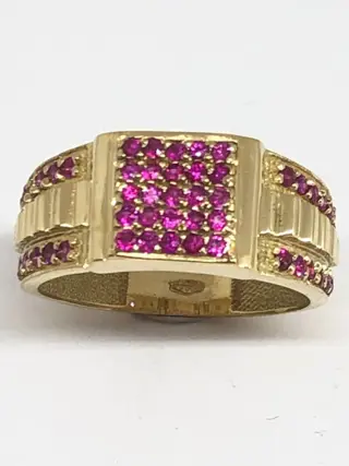 18 karaat Geel goud - Ring - 1.47 ct Robijnen