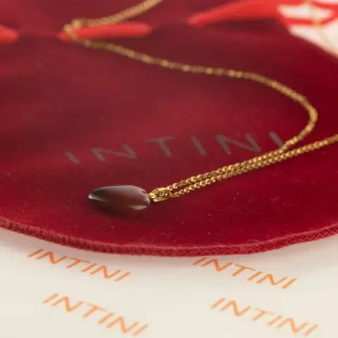 Intini Jewels - 18 karaat Geel goud, Goud - Collier met hanger Carneool