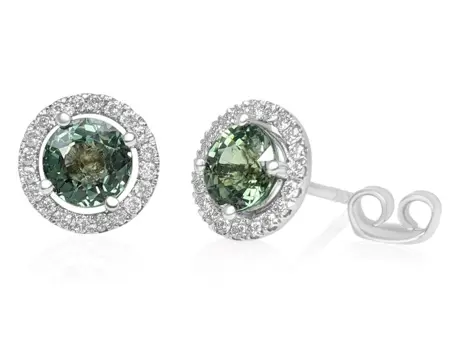 2.60 Carat Sapphire and 0.30 Diamonds Earrings - 14 karaat Witgoud - Oorbellen - Diamanten, GEEN RESERVE