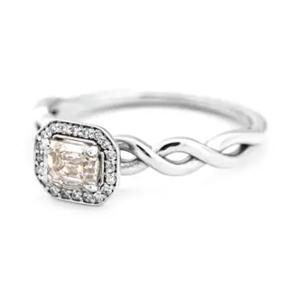 0.56 tcw SI1 Diamond Ring - 14 karaat Witgoud - Ring - 0.50 ct Diamant - Diamanten van 0,06 ct - geen minimumprijs