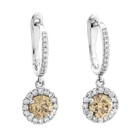 1.39 tcw Diamond Earrings - 14 karaat Witgoud - Oorbellen - 1.03 ct Diamant - 0,36 ct diamanten - geen minimumprijs