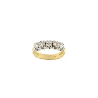 18 karaat Geel goud, Witgoud - Ring - 1.00 ct Diamant