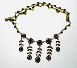 14 karaat Goud - Halsketting - 10.00 ct Granaat