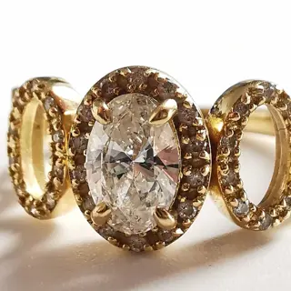 18 karaat Geel goud - Ring - 0.84 ct - Diamanten