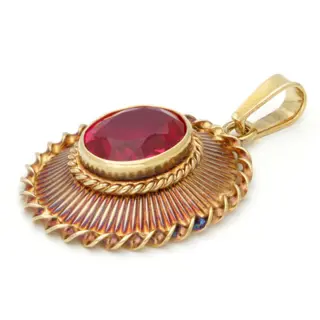 No Reserve - 18 karaat Goud - Hanger Saffier
