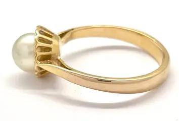 "NO RESERVE PRICE" Vintage - 18 karaat Geel goud - Ring Parel