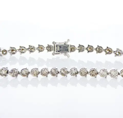 7.16ct fancy light brown - 14 karaat Witgoud - Armband - 7.16 ct - geen minimumprijs