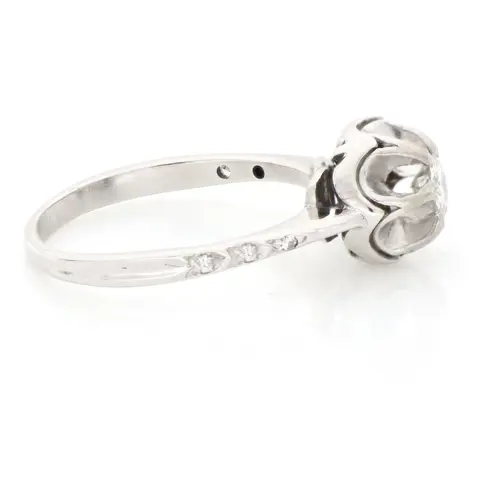 Vintage - No Reserve Price - 18 karaat Witgoud - Ring - 0.20 ct Diamant - Diamanten