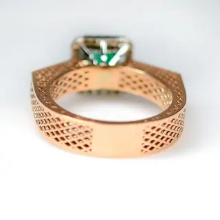 18 karaat Goud - Ring - 1.05 ct Smaragd - Diamanten