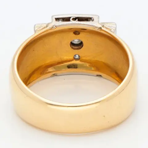 18 karaat Goud, Tweekleurig - Ring - 0.21 ct Diamant