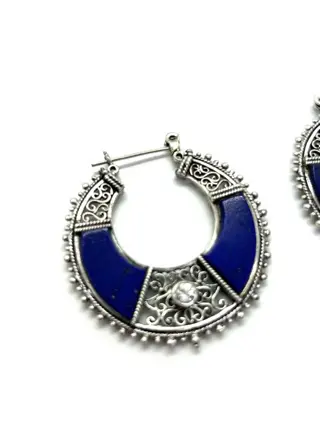 925 Zilver - Oorbellen Lapis lazuli - Zirkonen