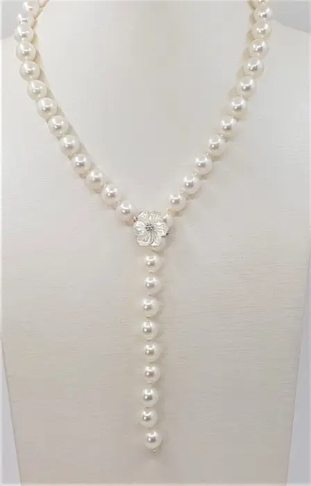 8x9mm Akoya Pearls - 925 Zilver - Halsketting