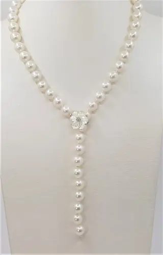 8x9mm Akoya Pearls - 925 Zilver - Halsketting