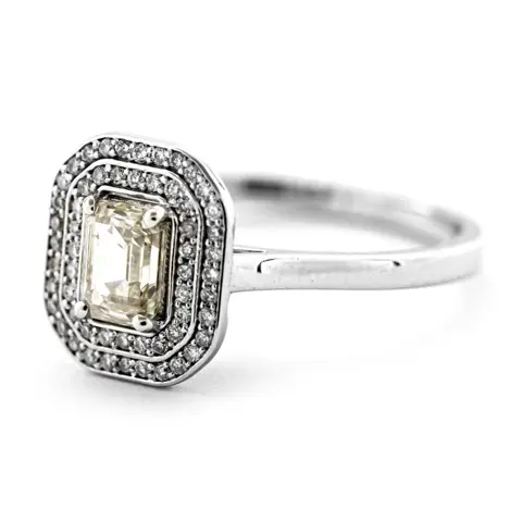 0.66 tcw SI1 Diamond Ring - 14 karaat Witgoud - Ring - 0.50 ct Diamant - Diamanten van 0,16 ct - geen minimumprijs