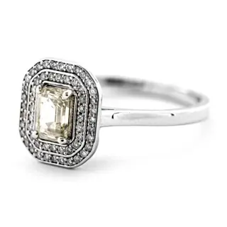 0.66 tcw SI1 Diamond Ring - 14 karaat Witgoud - Ring - 0.50 ct Diamant - Diamanten van 0,16 ct - geen minimumprijs