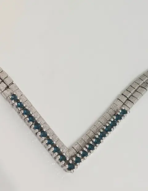 925 Zilver - Halsketting - Saffieren