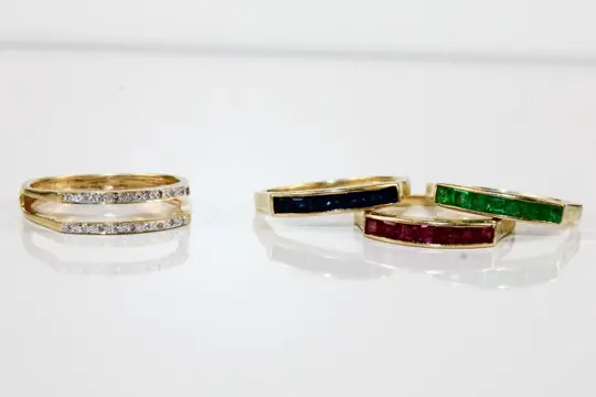 18 karaat Goud - Ring - Diamanten, Saffieren, Smaragden, Toermalijnen