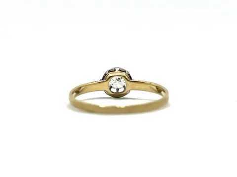 NO RESERVE - 18 karaat Geel goud, Platina - Ring - 0.30 ct Diamant