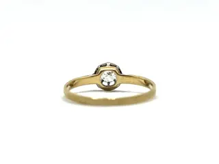 NO RESERVE - 18 karaat Geel goud, Platina - Ring - 0.30 ct Diamant