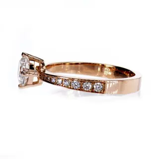 0.95 ct. t.w. Round Diamond Ring - 14 karaat Rosé goud - Ring - Helderheid versterkt 0.75 ct Diamant - Diamanten