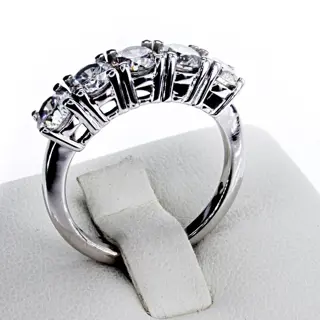 2.10 Ct VS Five Stone Diamond Ring - 14 karaat Witgoud - Ring Diamant - Geen reserve