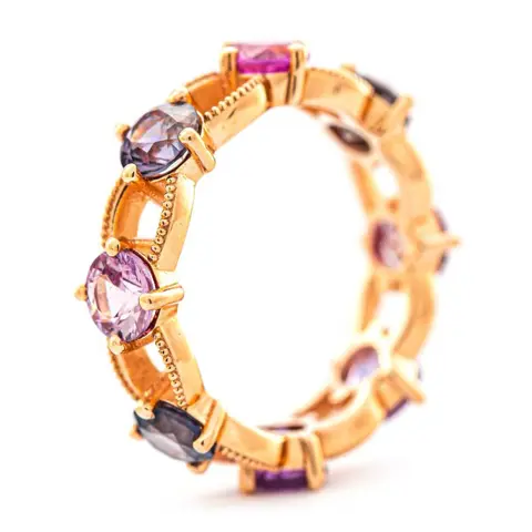 4.17 tcw Madagascar Sapphire Ring - 14 karaat Rosé goud - Ring - 4.17 ct Saffier - Geen minimumprijs