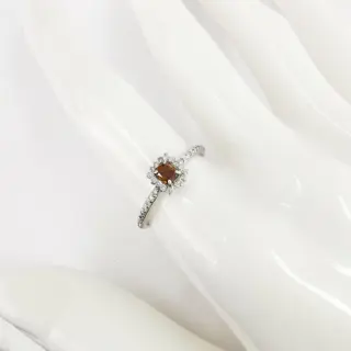 0.34 ct fancy brownish orange & 0.24 ct fancy pink diamonds designer halo ring - 14 karaat Witgoud - Ring Diamant - Diamanten