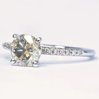 1.52 ct Natural Fancy Yellowish Gray - 14 karaat Witgoud - Ring - 1.41 ct Diamant - Diamanten, Geen minimumprijs
