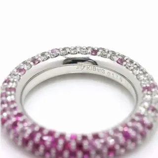 Ponte Vecchio - 18 karaat Witgoud - Ring - 1.76 ct Saffieren - Diamanten