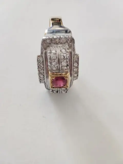 14 karaat Goud - Ring - 0.30 ct Robijn - Diamanten
