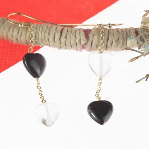 Intini Jewels - 18 karaat Geel goud, Goud - Oorbellen Quartz - Steenkristal