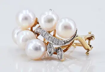 No Reserve Price - 14 karaat Geel goud, Witgoud - Oorbel - Diamanten van 0,20 Ct