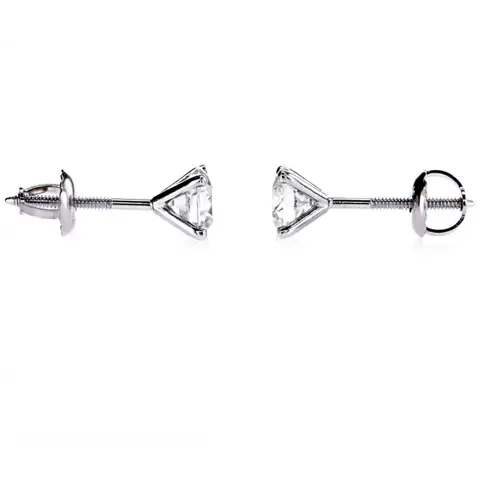 1.42 CtRound Diamond Earrings - 14 karaat Witgoud - Oorbellen Diamant - Geen reserve