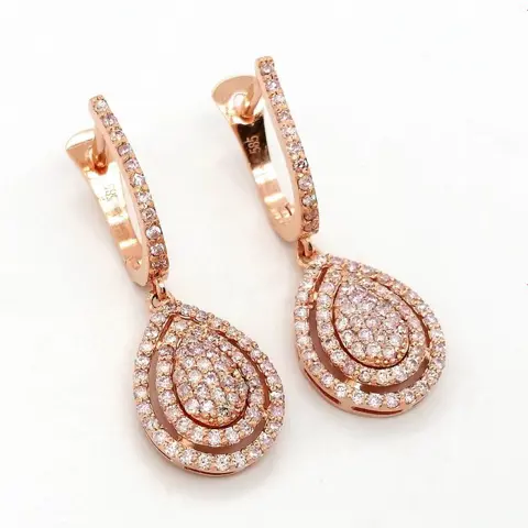 0.75ct Pink Diamond Earrings - 14 karaat Rosé goud - Oorbellen - ***GEEN RESERVEPRIJS***