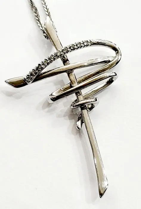 Astralia - 18 karaat Witgoud - Collier met hanger - 0.15 ct Diamant - Diamanten