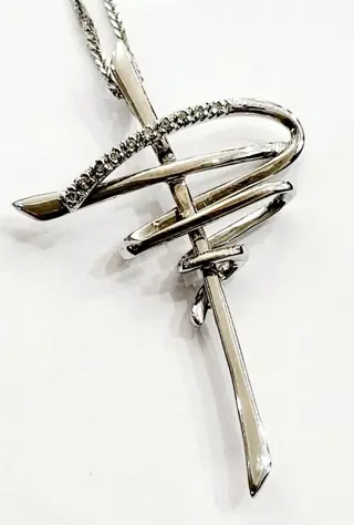 Astralia - 18 karaat Witgoud - Collier met hanger - 0.15 ct Diamant - Diamanten